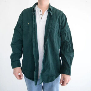 Vintage Roundtree & Yorke  Hunter Green Button Down 100% Cotton Shirt XL